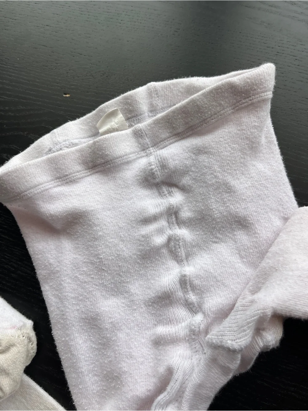 Girls White Knit Tights Size 7-10 Full Length Stretchy Stockings